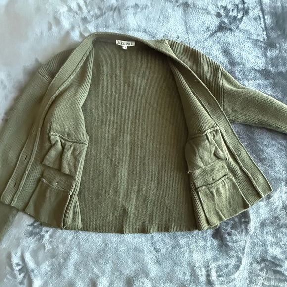Alex Mill Jo Ribbed Cardigan Sweater In Olive V-neck Long Sleeve Size XS - Picture 11 of 15